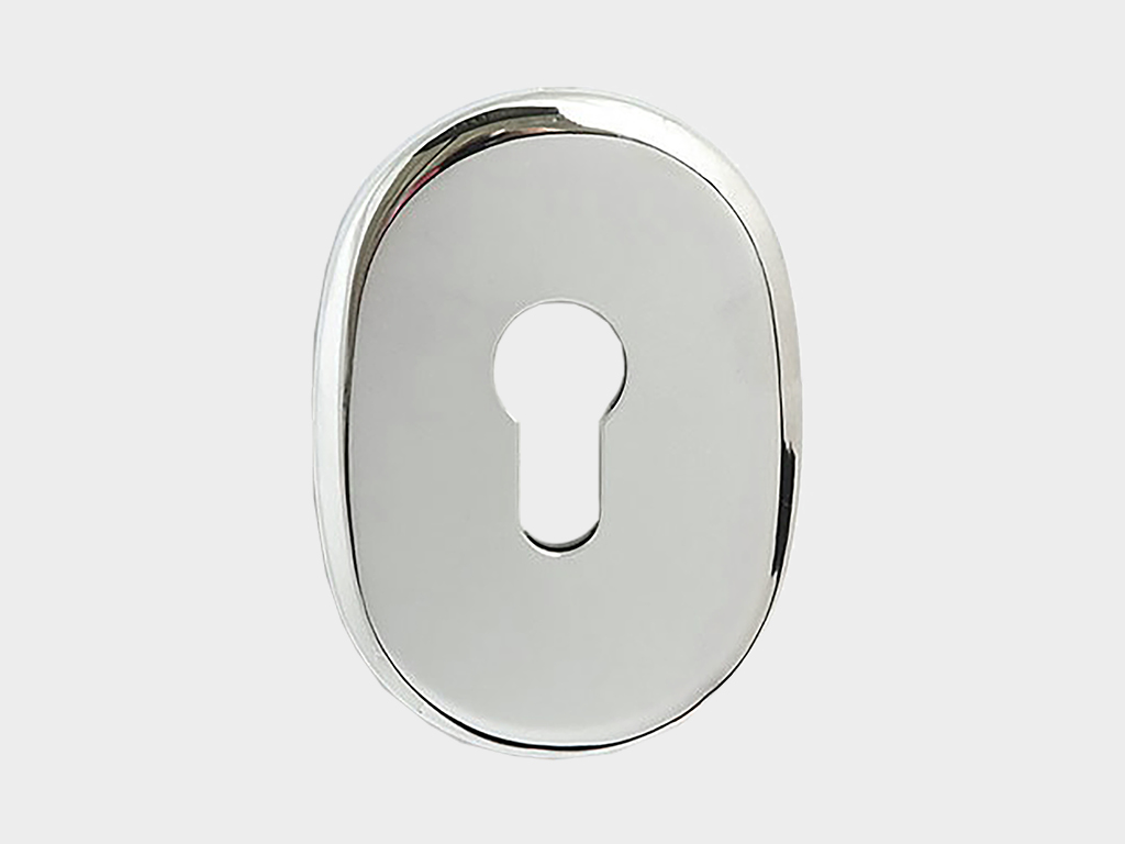 Yashirin mustahkamlash bilan silindrli qulfining dekorativ qoplamasi.